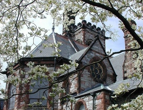 Photo of St. Luke's Church in spring.