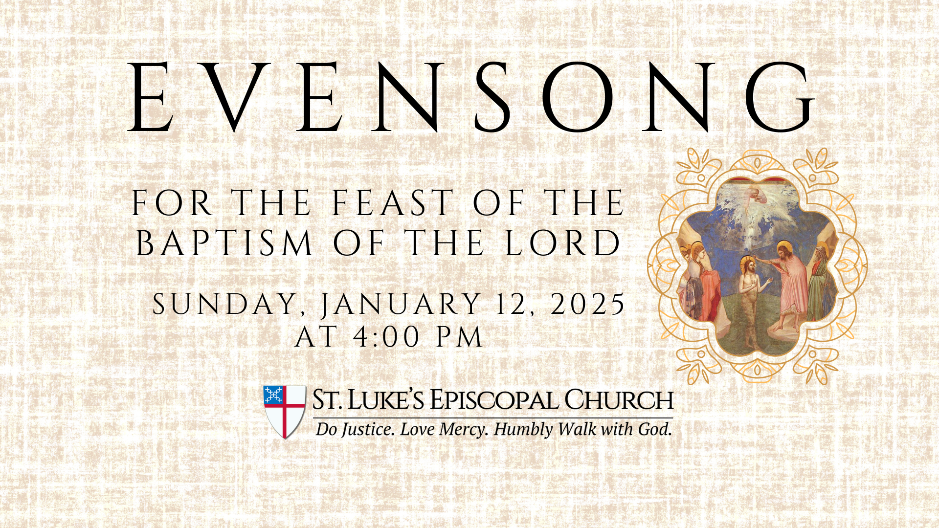 Evensong for the baptism of the lord